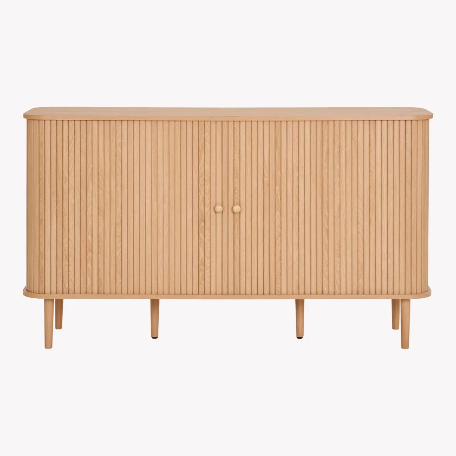 Naturaalset tooni 2-ukseline kapp-kummut 140x40x79 cm Nikko - 9