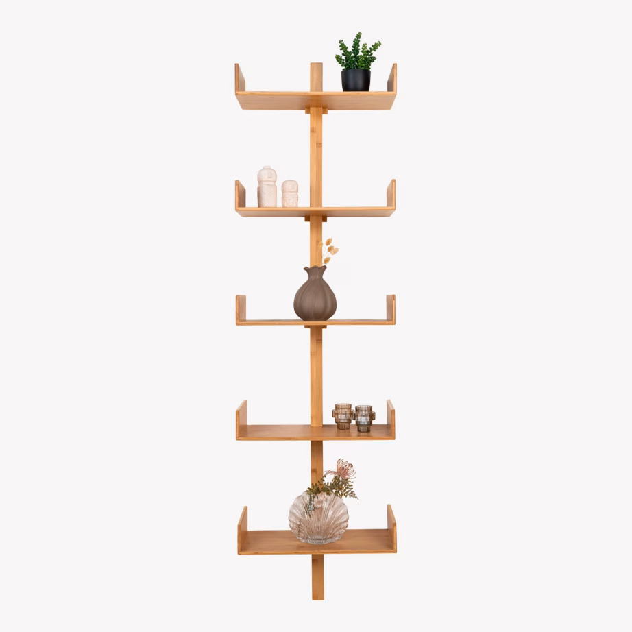 Naturaalset tooni bambusest seinariiul Villa 50×180 cm - 3
