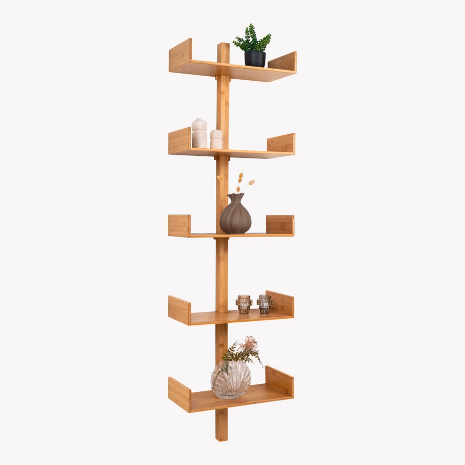 Naturaalset tooni bambusest seinariiul Villa 50×180 cm - 5