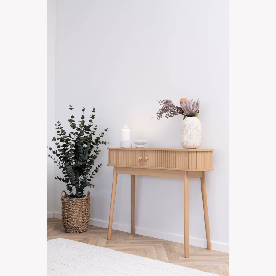 Naturaalset tooni konsoollaud kahe uksega Nikko 100x30x80 cm - 2