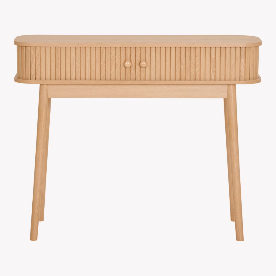 Naturaalset tooni konsoollaud kahe uksega Nikko 100x30x80 cm - 8