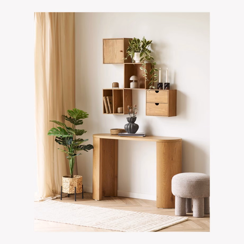 Naturaalset tooni MDF-konsoollaud 38x114x75 cm Bibione - 2