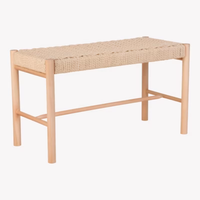 Naturaalset tooni paplipuidust pink pabernöörist istmega Abano 80x35x45 cm