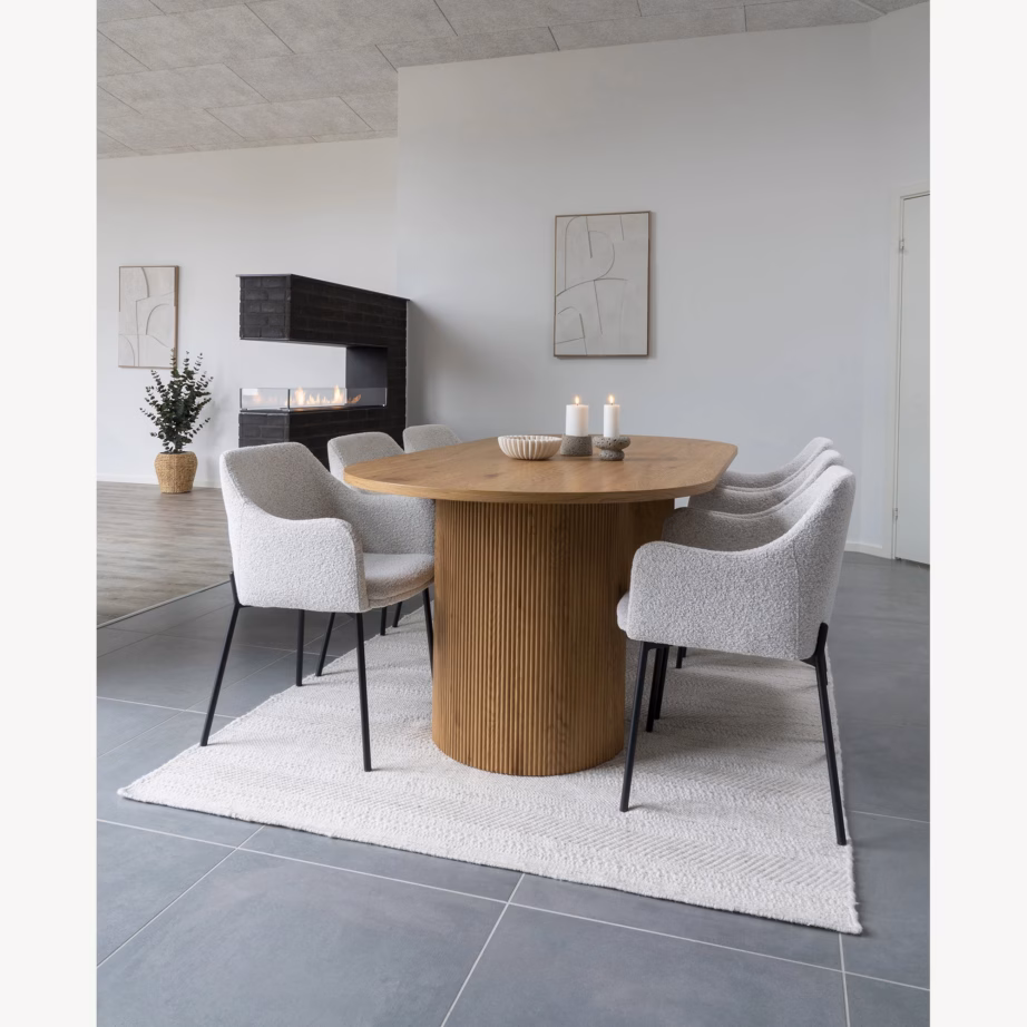 Naturaalset tooni ristkülikukujuline söögilaud 100×210 cm Boavista - 5