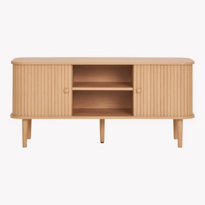 Naturaalset tooni TV-alus kahe uksega Nikko, 113x40x52 cm