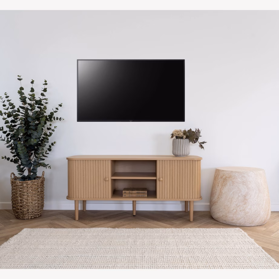 Naturaalset tooni TV-alus kahe uksega Nikko, 113x40x52 cm - 2