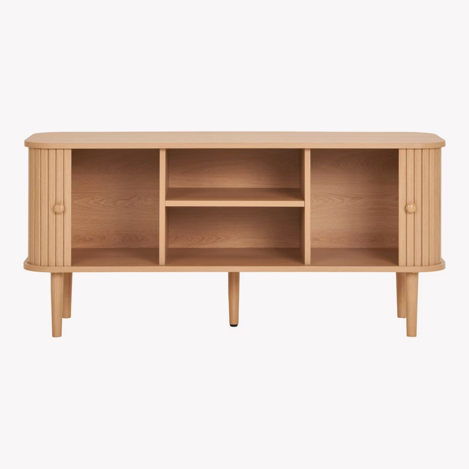 Naturaalset tooni TV-alus kahe uksega Nikko, 113x40x52 cm - 3