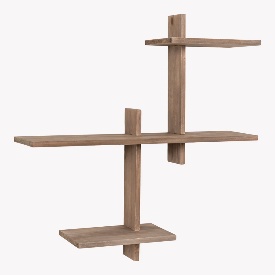 Naturaalset värvi männipuidust seinariiul 55x15x55 cm Gavi - 3