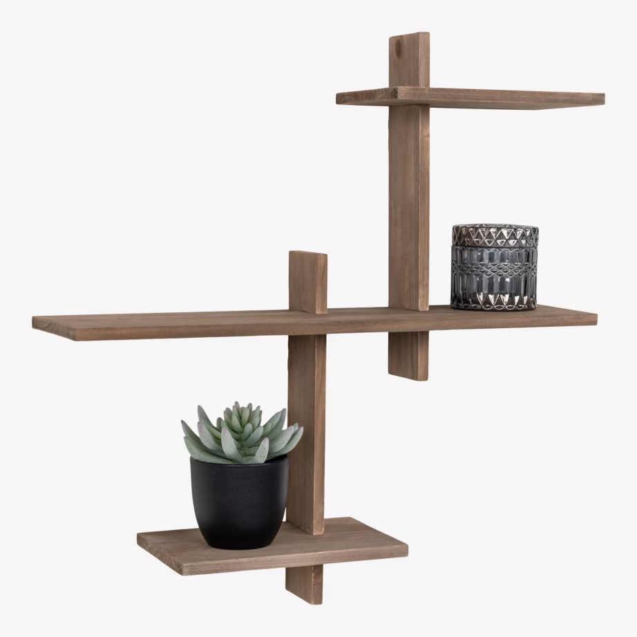 Naturaalset värvi männipuidust seinariiul 55x15x55 cm Gavi - 4