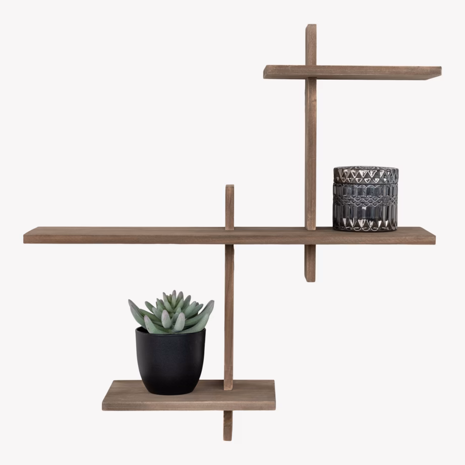 Naturaalset värvi männipuidust seinariiul 55x15x55 cm Gavi - 5