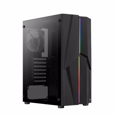 Aerocool Mecha-G-BK-v1 arvutikorpus, karastatud klaas, must