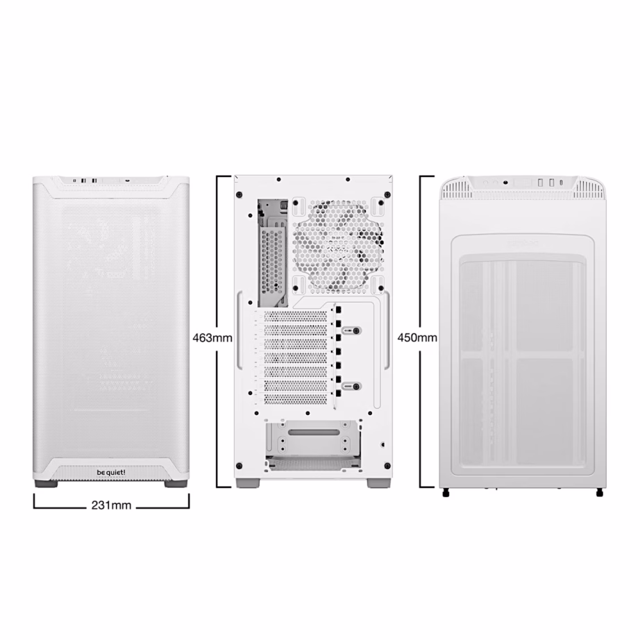 ATX arvutikorpus be quiet! Pure Base 501 Airflow Window, perforeeritud esipaneeli ja klaasaknaga, valge - 2