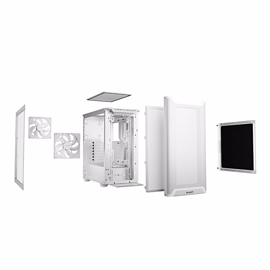 ATX arvutikorpus be quiet! Pure Base 501 Airflow Window, perforeeritud esipaneeli ja klaasaknaga, valge - 4