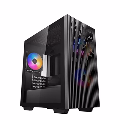 Arvutikorpus DeepCool MATREXX 40 3FS, kolme LED-ventilaatoriga, micro-ATX, must