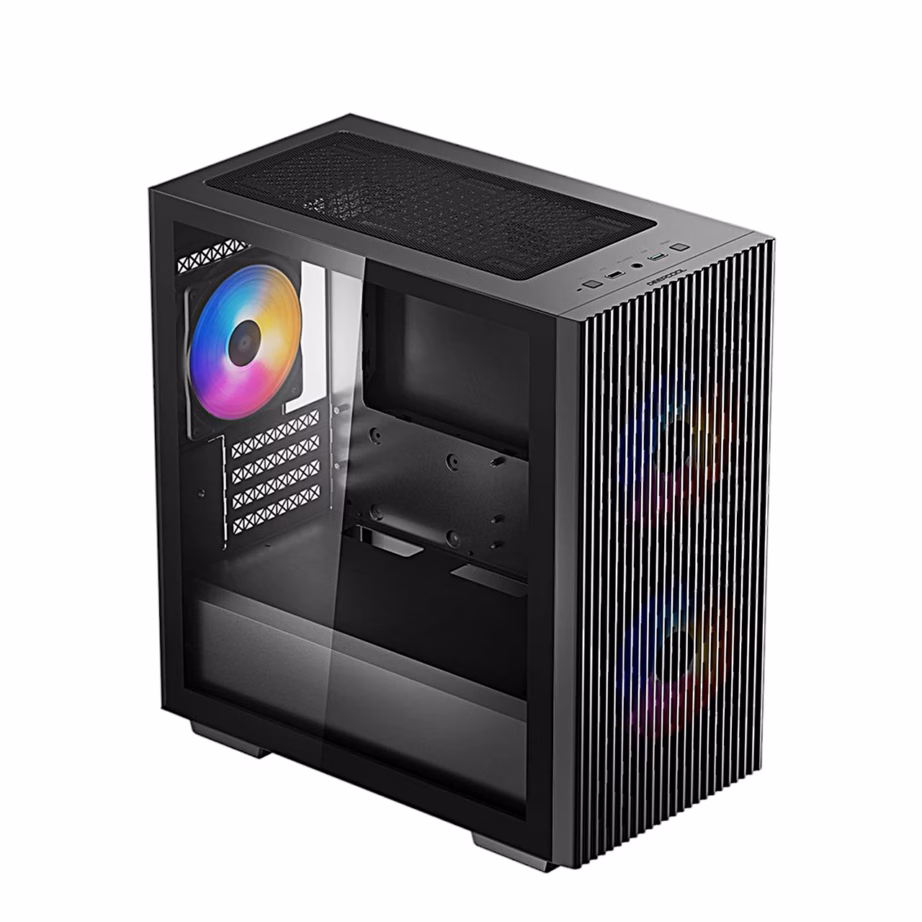 Arvutikorpus DeepCool MATREXX 40 3FS, kolme LED-ventilaatoriga, micro-ATX, must - 3