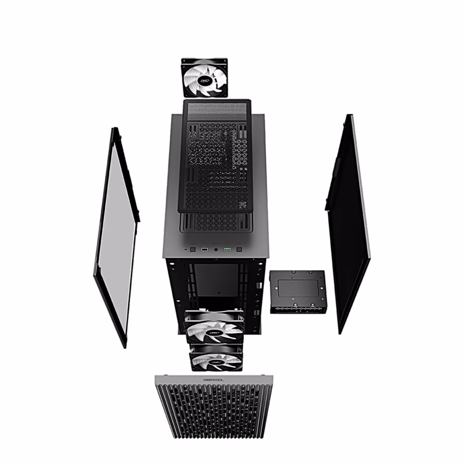 Arvutikorpus DeepCool MATREXX 40 3FS, kolme LED-ventilaatoriga, micro-ATX, must - 21