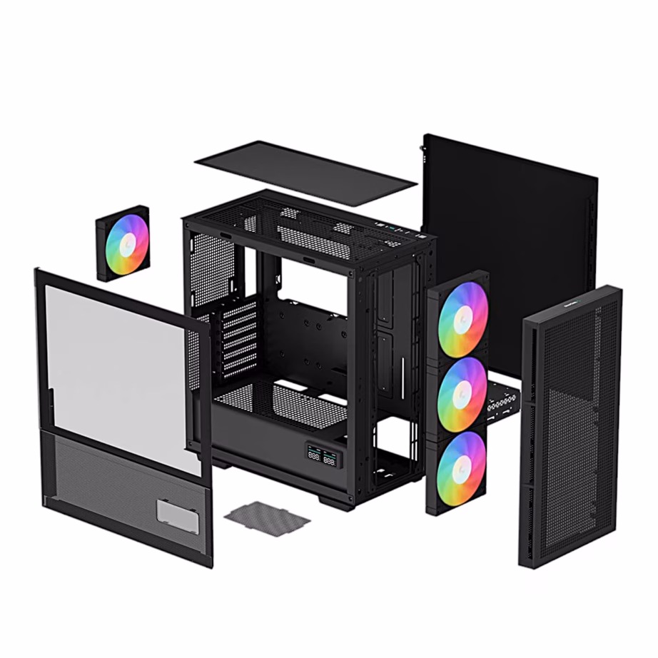 Arvutikorpus DeepCool CH560 DIGITAL, olekuekraaniga, E-ATX, must - 13