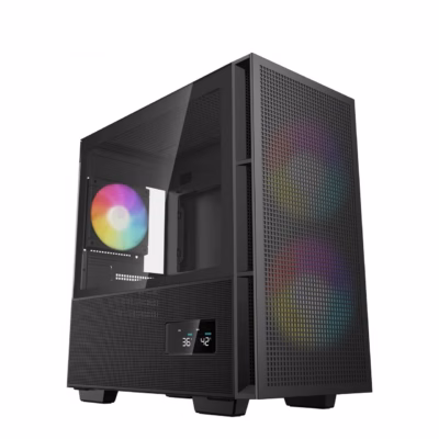 Arvutikorpus DeepCool CH360 DIGITAL, olekuekraaniga, micro-ATX, must