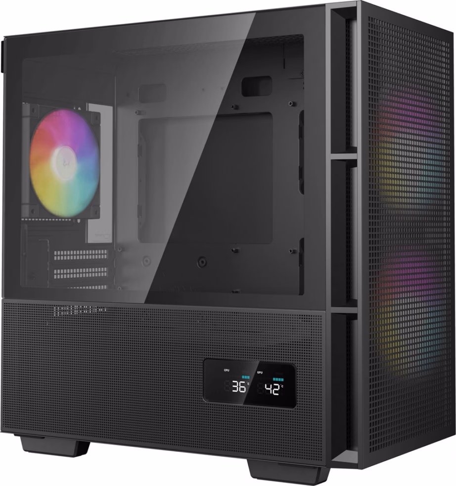 Arvutikorpus DeepCool CH360 DIGITAL, olekuekraaniga, micro-ATX, must - 5