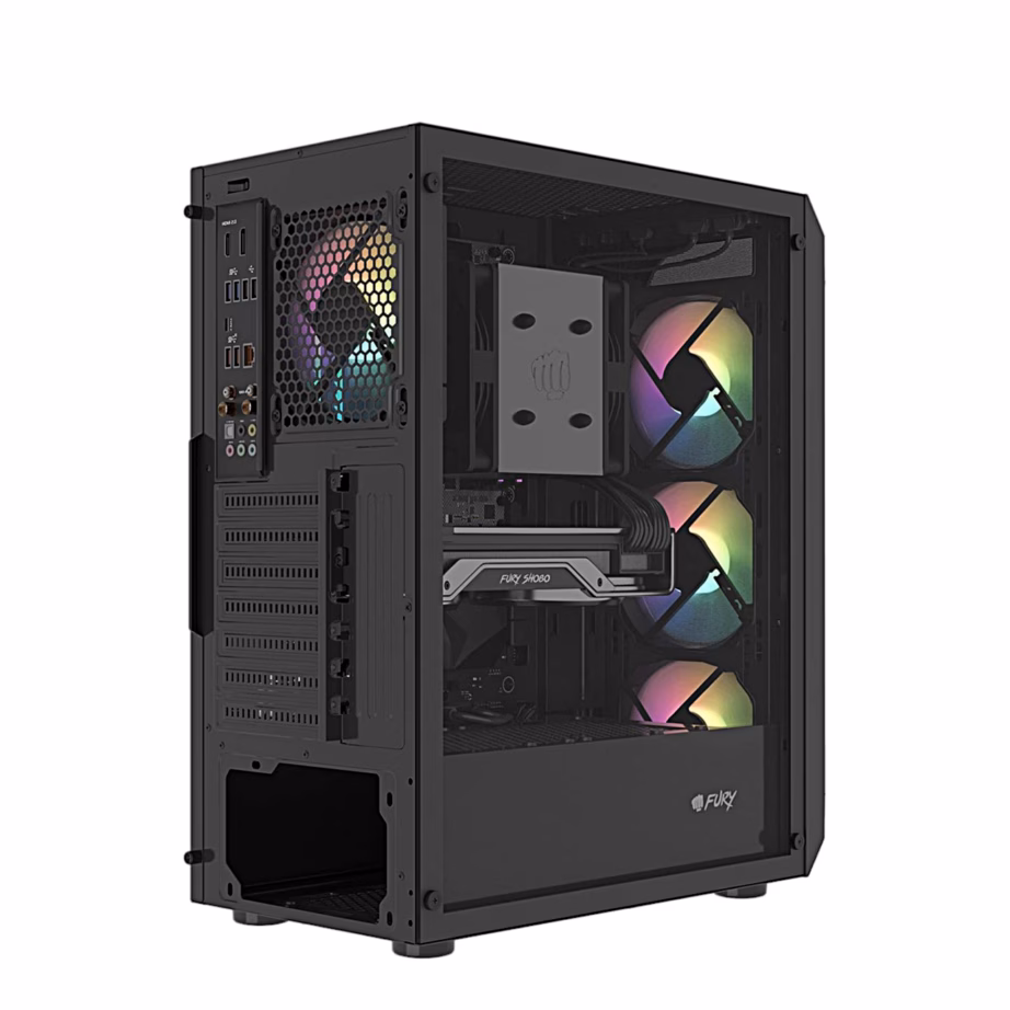 FURY Shobo SH4F RGB mänguri arvutikorpus, nelja ventilaatoriga, must - 6