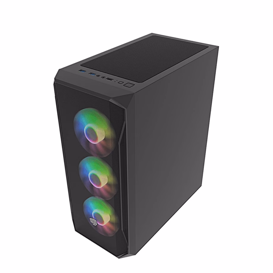 FURY Shobo SH4F RGB mänguri arvutikorpus, nelja ventilaatoriga, must - 9