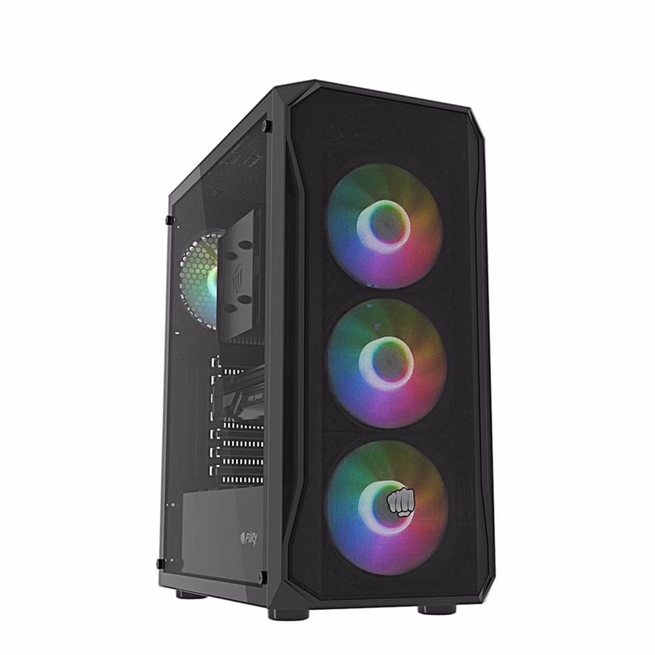 FURY Shobo SH4F RGB mänguri arvutikorpus, nelja ventilaatoriga, must - 15