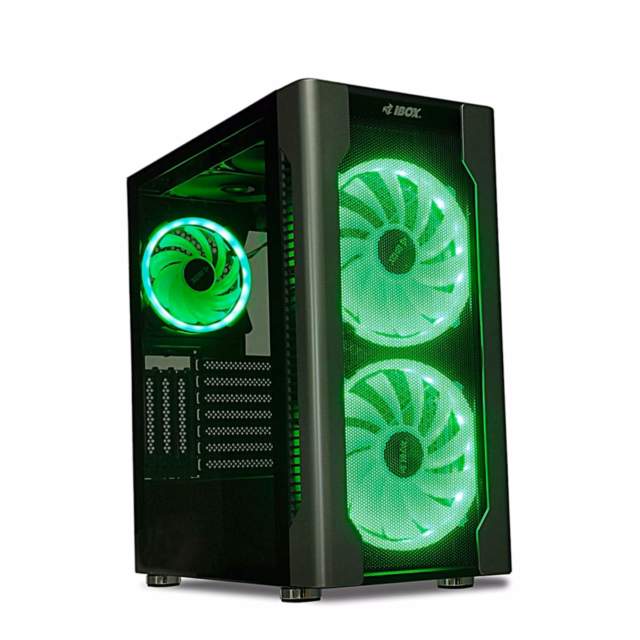 Arvutikorpus iBOX Chiron ZH68, 5 ventilaatorit, 2 × 200 mm RGB, must - 10