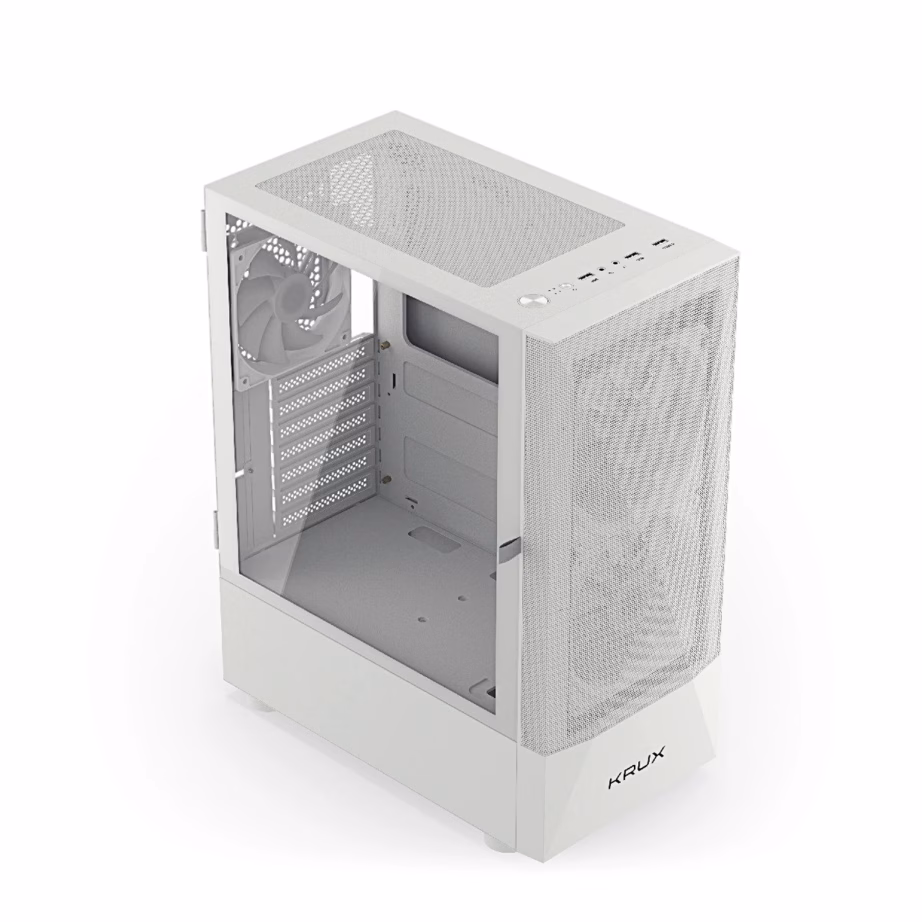 Arvutikorpus KRUX Vako White RGB kolme ventilaatoriga - 4