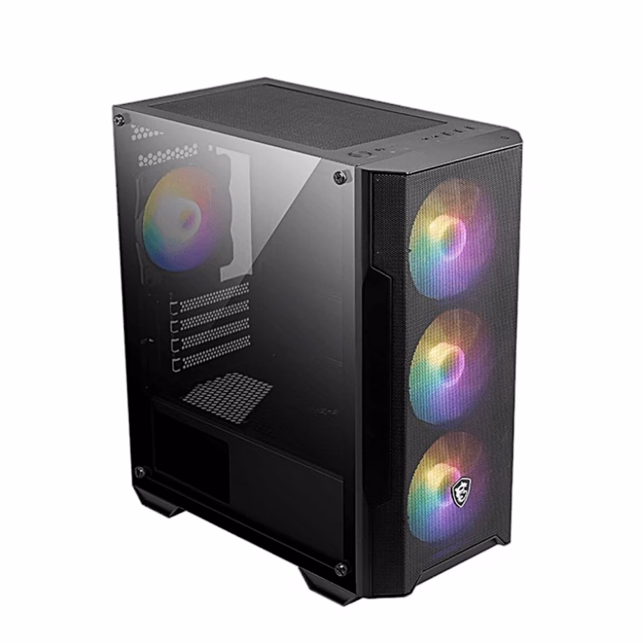 Arvutikorpus MSI MAG FORGE M100A, 4 Auto-RGB-ventilaatorit, must - 2
