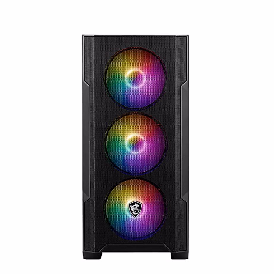 Arvutikorpus MSI MAG FORGE M100A, 4 Auto-RGB-ventilaatorit, must - 3
