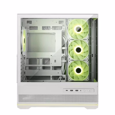 Arvutikorpus MSI MAG PANO 110R PZ, 4 ARGB-ventilaatorit, valge