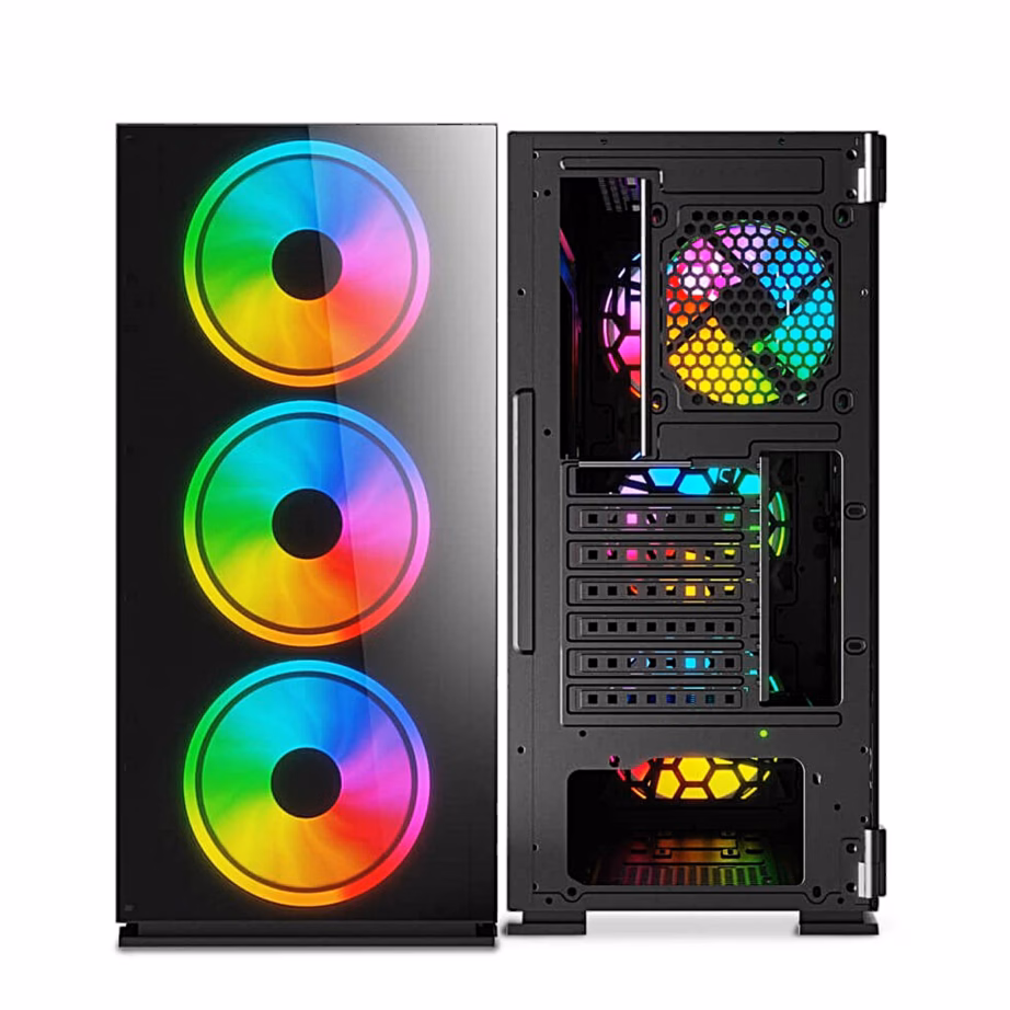 Savio Prime X1 ARGB Glass arvutikorpus, karastatud klaasist esipaneel, 4 ventilaatorit, must - 6