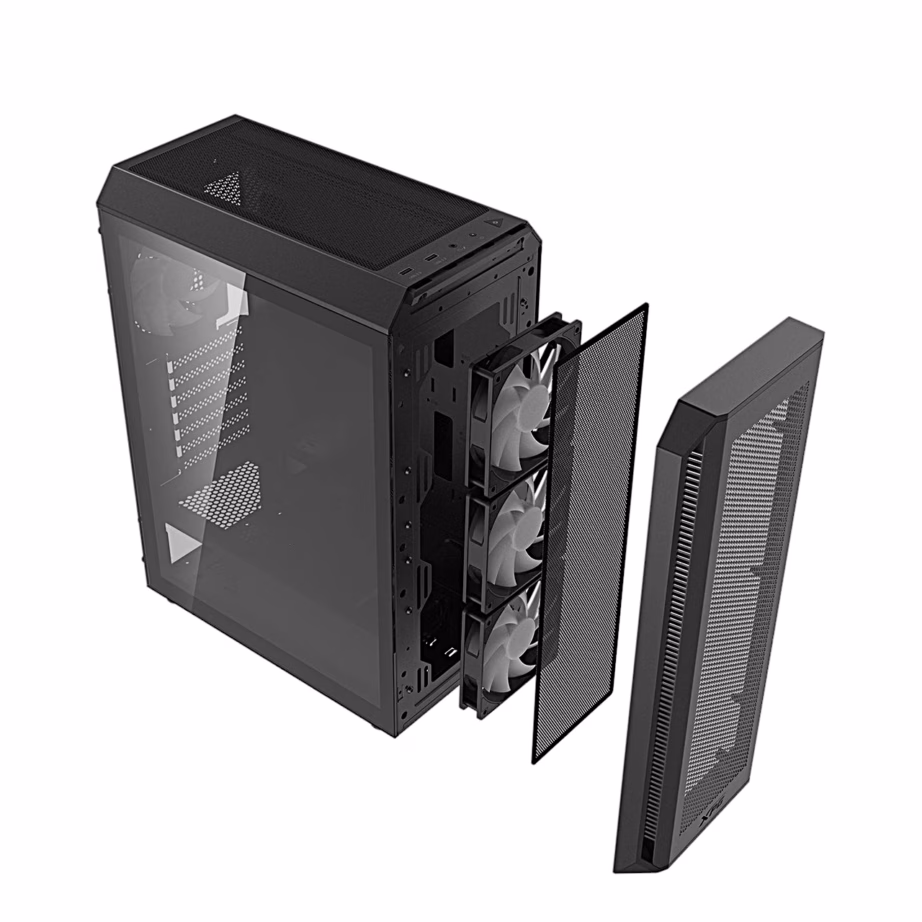 XPG VALOR AIR PLUS ARGB arvutikorpus, nelja 120 mm ventilaatoriga, must - 8
