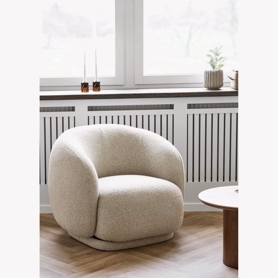 Pöördmehhanismiga lounge-tugitool Hawkes, liivakarva, 90×92 cm - 4