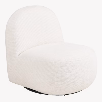 Pöördmehhanismiga murdvalge lounge‑tugitool Milo
