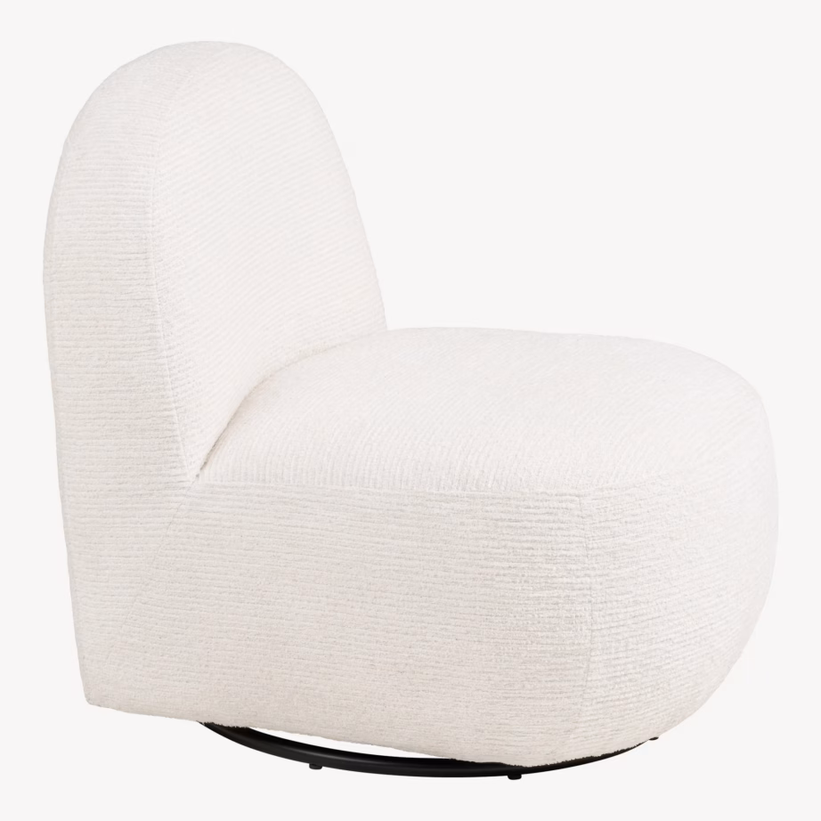 Pöördmehhanismiga murdvalge lounge‑tugitool Milo - 4