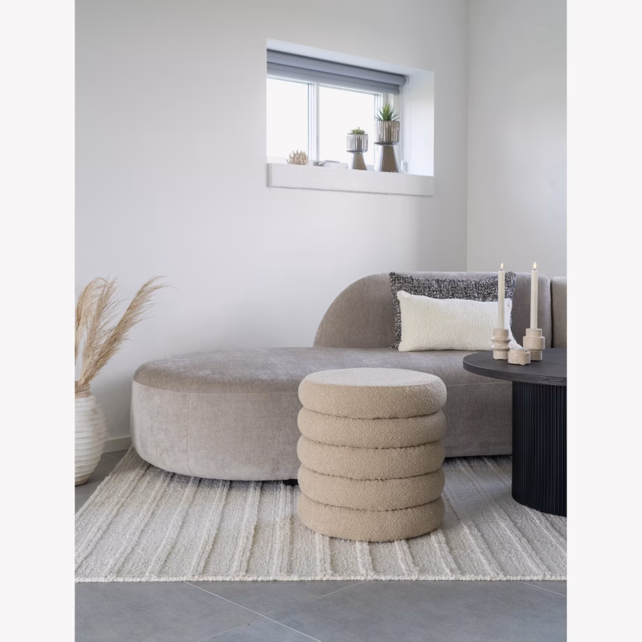 Panipaigaga beež bouclé-tumba Brooklyn, ø44×44 cm - 2