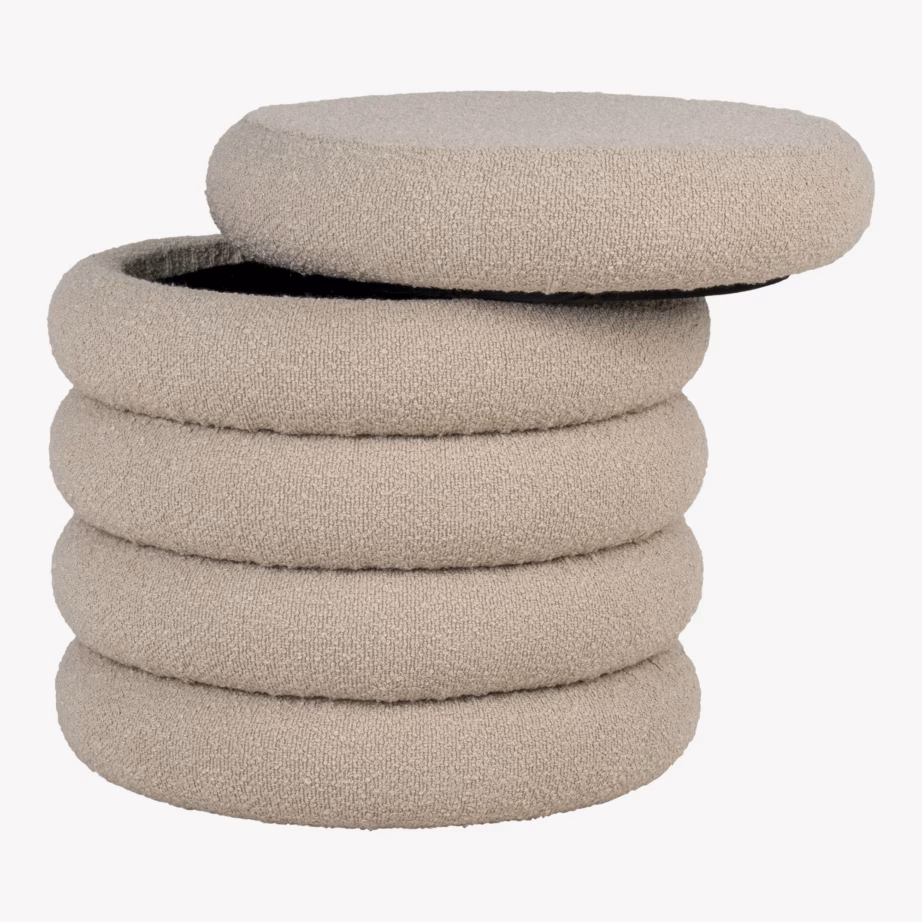 Panipaigaga beež bouclé-tumba Brooklyn, ø44×44 cm - 3