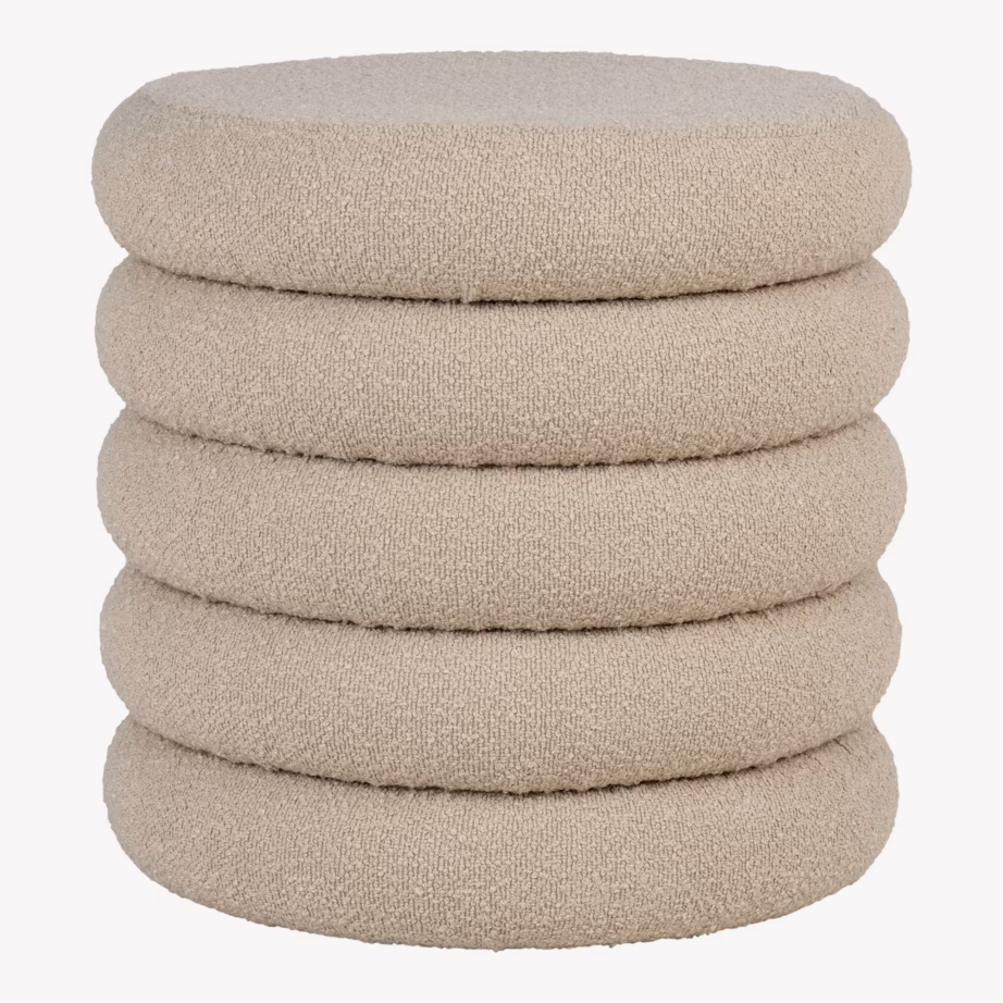 Panipaigaga beež bouclé-tumba Brooklyn, ø44×44 cm - 4