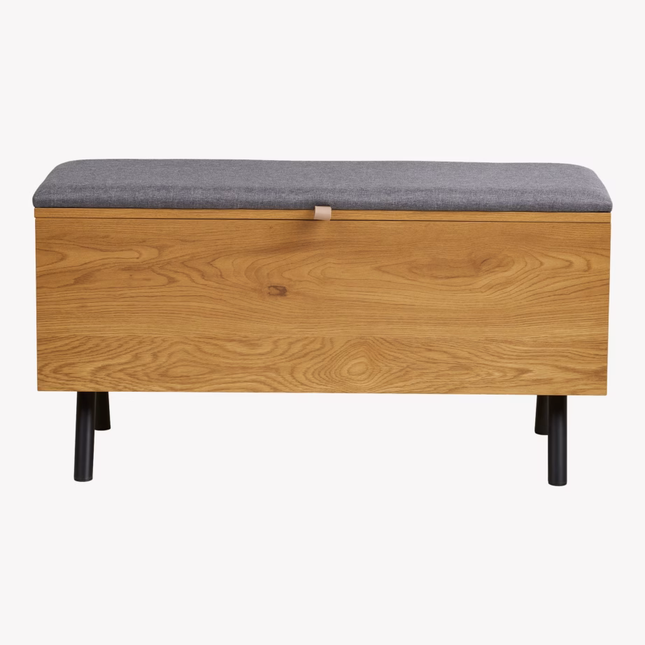 Panipaigaga esikupink tammepuidu välimusega Barco 92x33x48 cm - 3