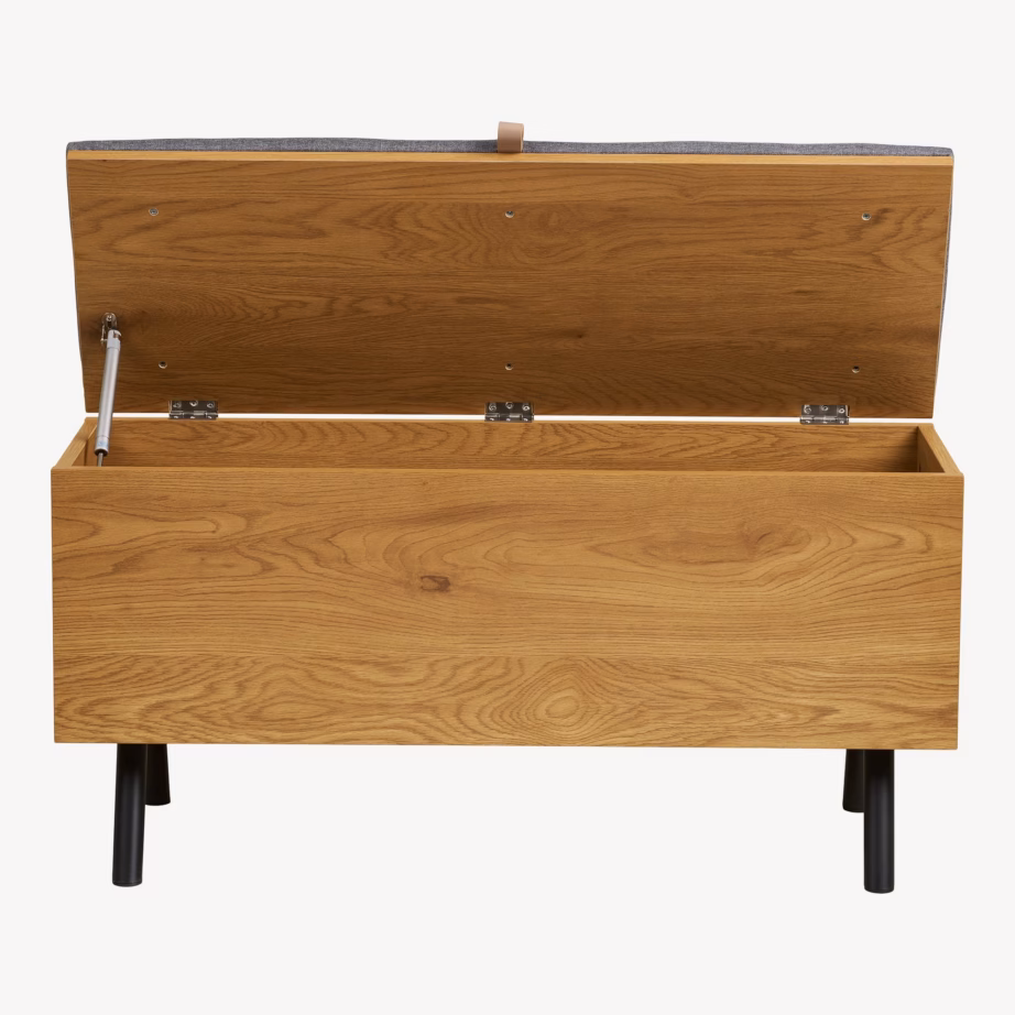 Panipaigaga esikupink tammepuidu välimusega Barco 92x33x48 cm - 5