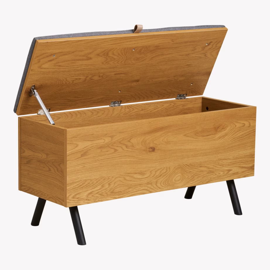 Panipaigaga esikupink tammepuidu välimusega Barco 92x33x48 cm - 6