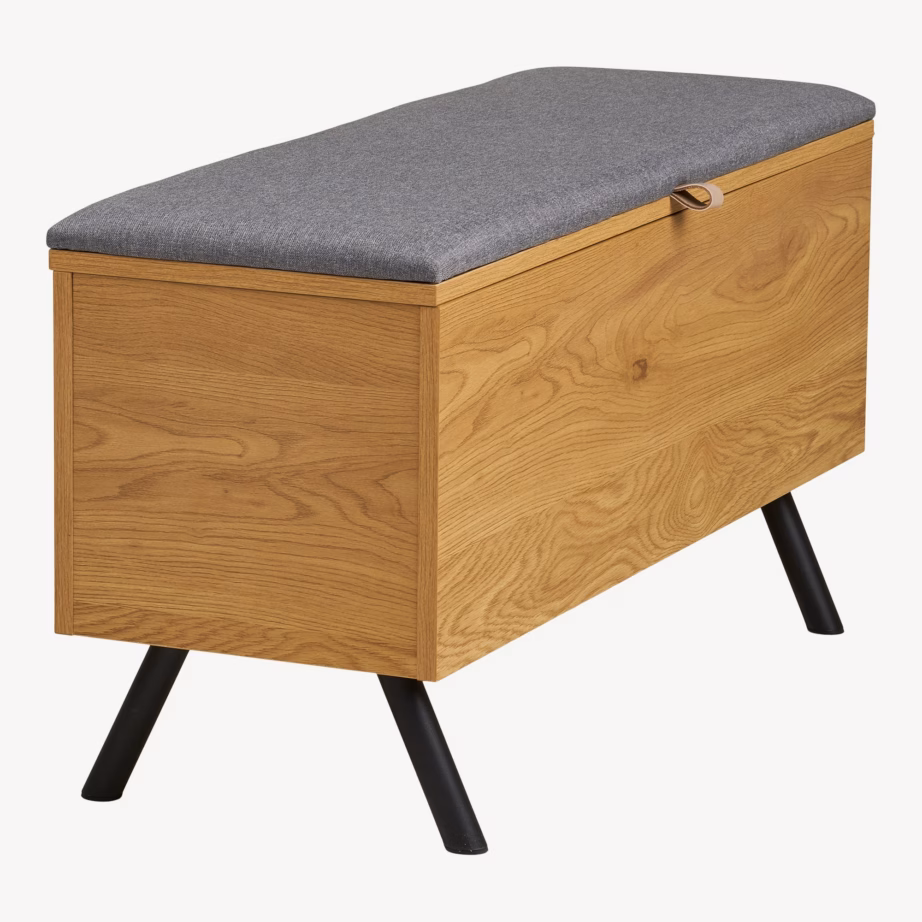 Panipaigaga esikupink tammepuidu välimusega Barco 92x33x48 cm - 7