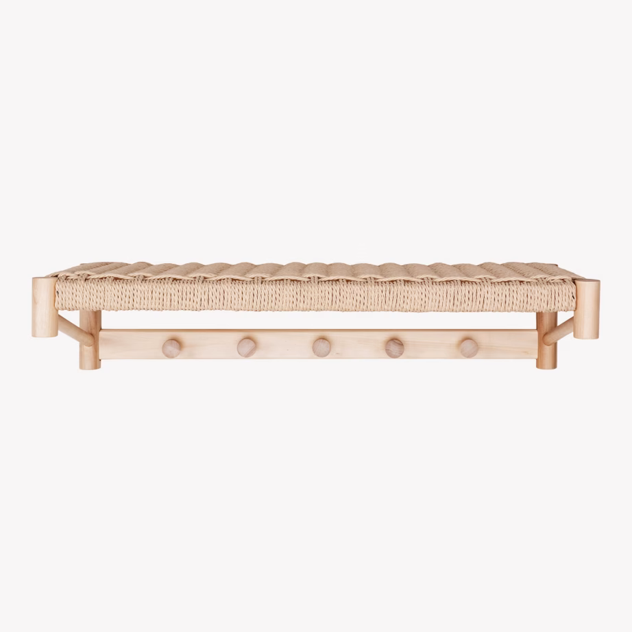 Paplipuidust ja pabernöörist mütsiriiul Abani 78×31 cm - 3