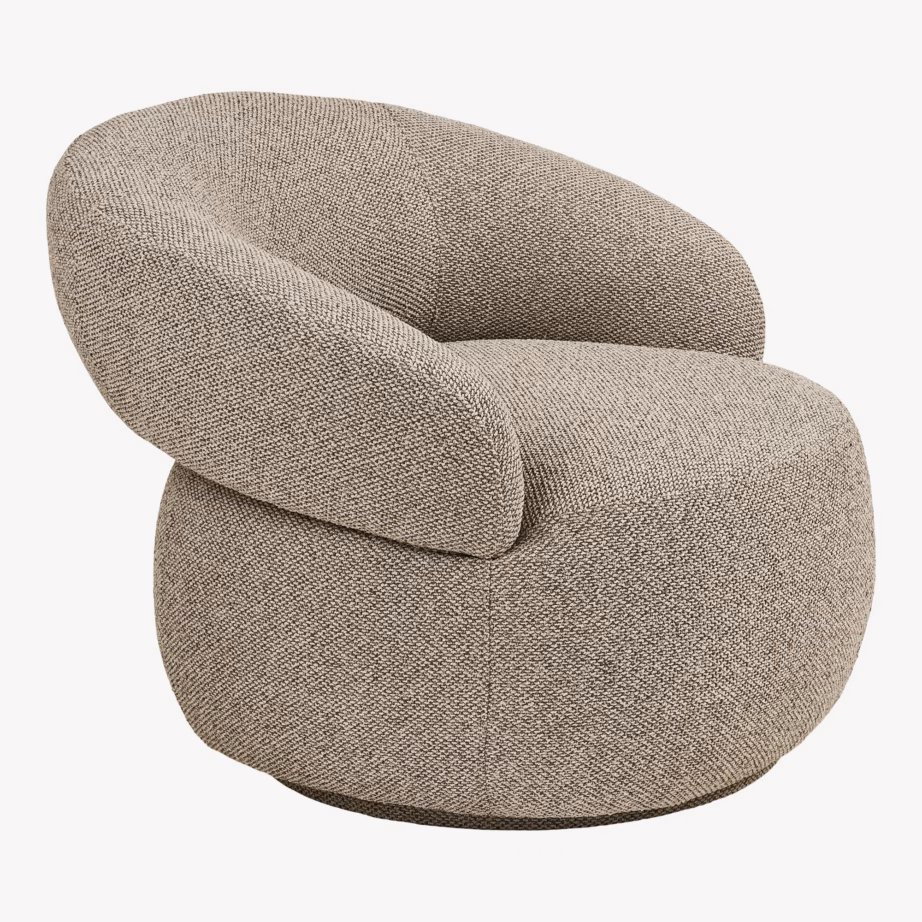 Polüesterkangast lounge-tugitool Sion, liivakarva, 83 × 88 × 72 cm - 4