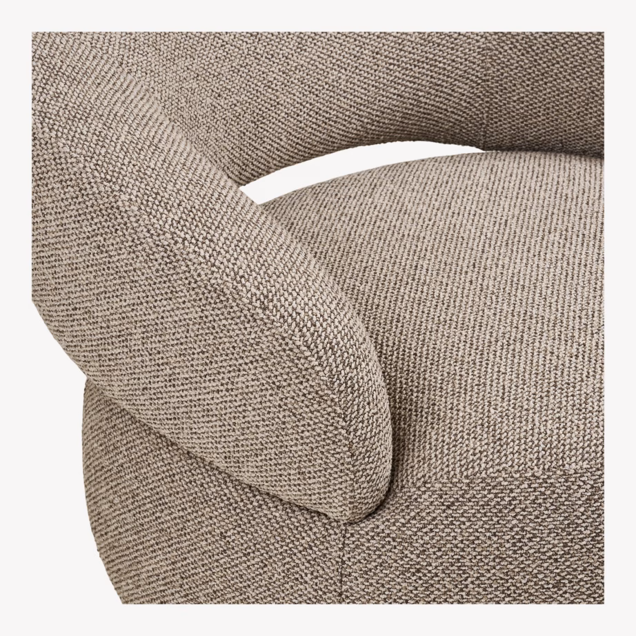 Polüesterkangast lounge-tugitool Sion, liivakarva, 83 × 88 × 72 cm - 6