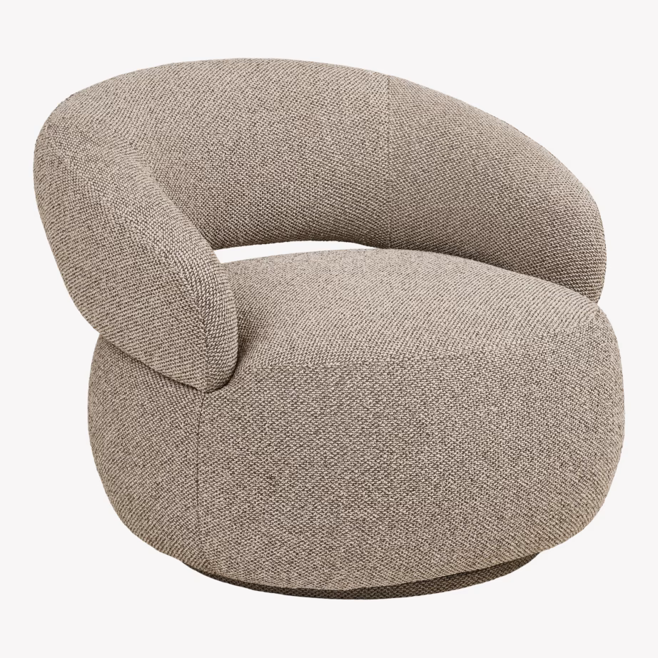 Polüesterkangast lounge-tugitool Sion, liivakarva, 83 × 88 × 72 cm - 9