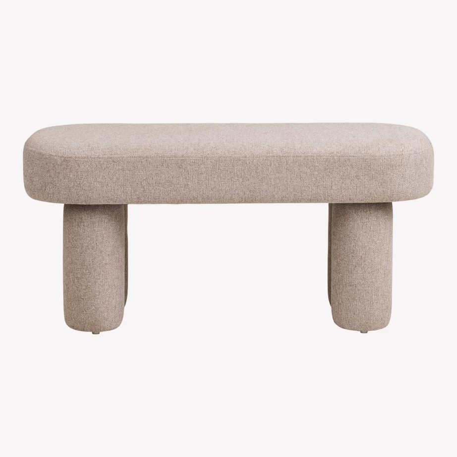 Polsterdatud esikupink liivakarva kangaga Weston 95x36x45 cm - 3