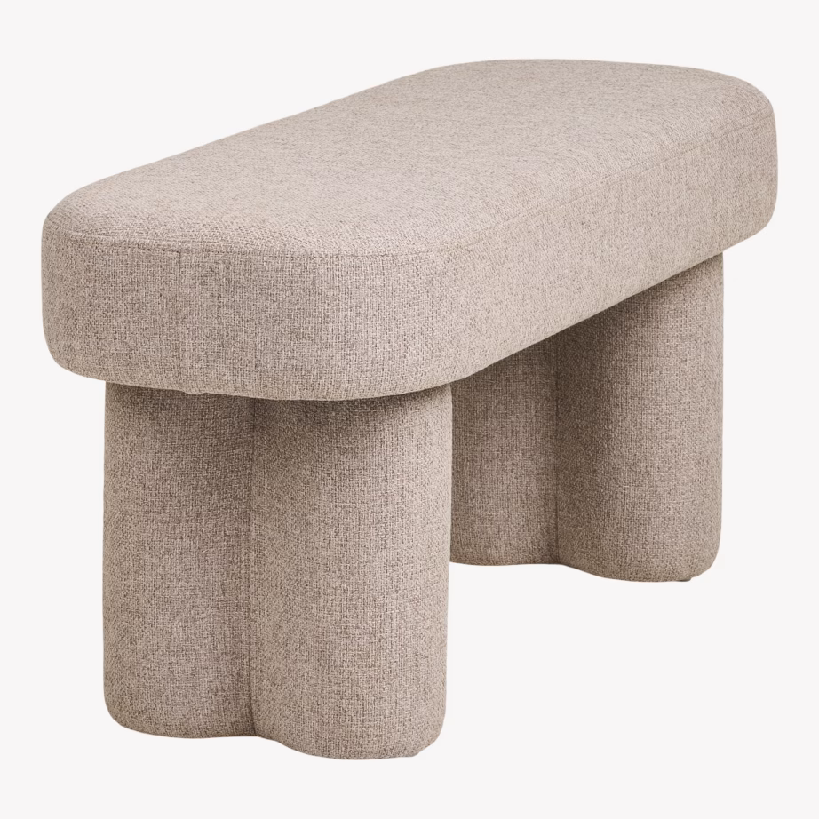 Polsterdatud esikupink liivakarva kangaga Weston 95x36x45 cm - 4