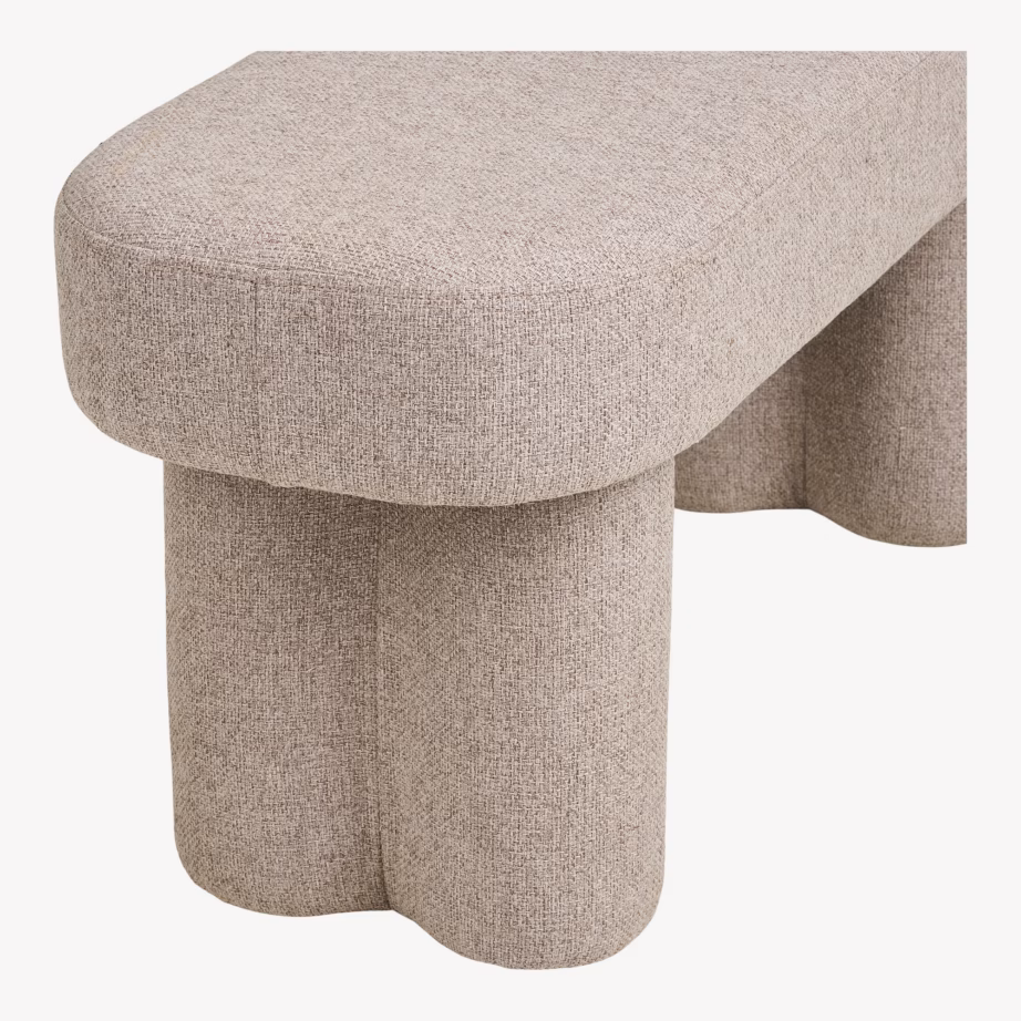 Polsterdatud esikupink liivakarva kangaga Weston 95x36x45 cm - 6